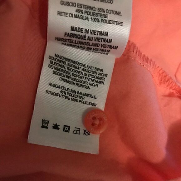 Columbia Button Down Short Sleeve Collar  Zipper Pocket Orange  Shirt L - Picture 10 of 12